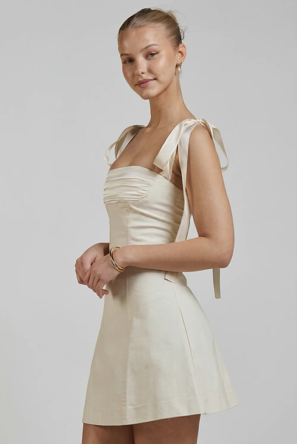 Ella Mini Dress Ivory Kjoler